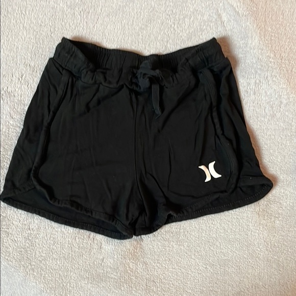 Hurley Black Athletic Shorts with Drawstring Waistband - Picture 1 of 5